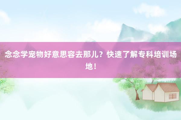 念念学宠物好意思容去那儿？快速了解专科培训场地！