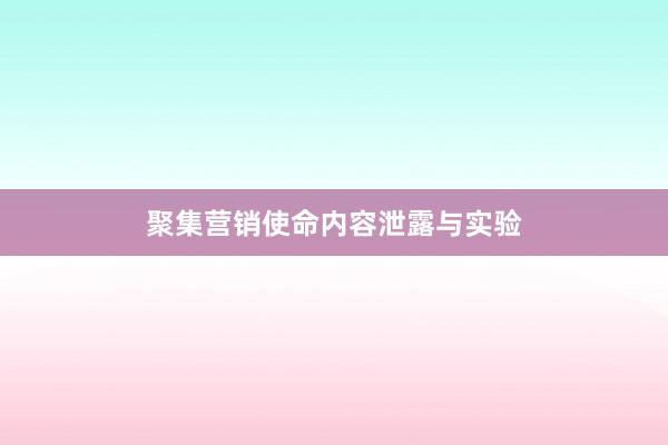 聚集营销使命内容泄露与实验